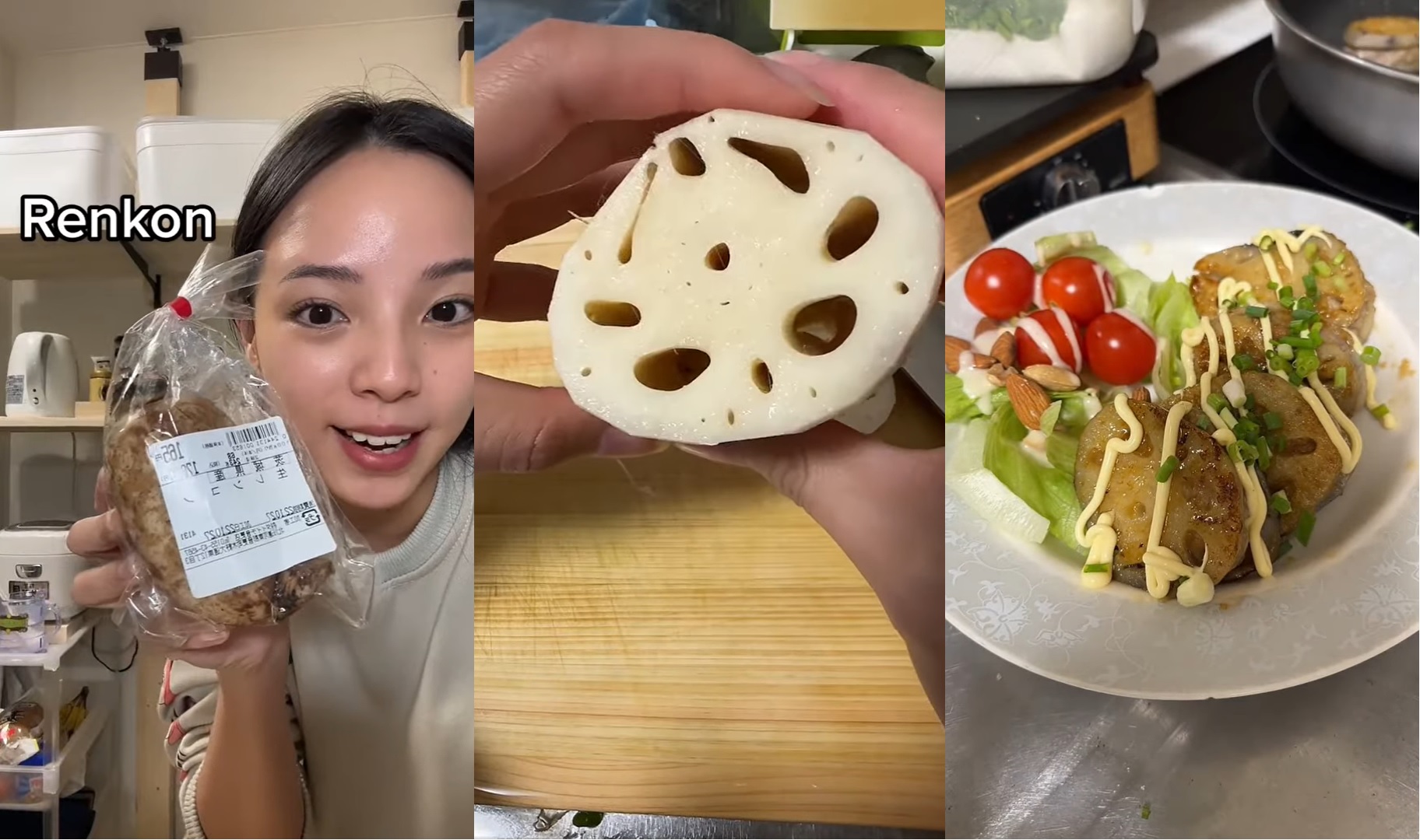Diera Nathania Bagikan Cara Mengolah Makanan Populer Jepang, Renkon (Akar Teratai) Menjadi Sandwich Daging!