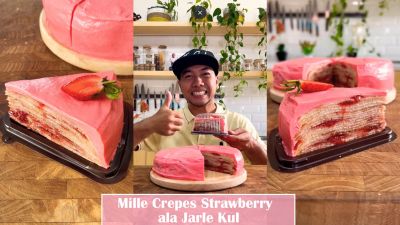 Manis dan Lembut! Catat Resep Membuat Mille Crepes Strawberry ala Jarle Kul di Sini!