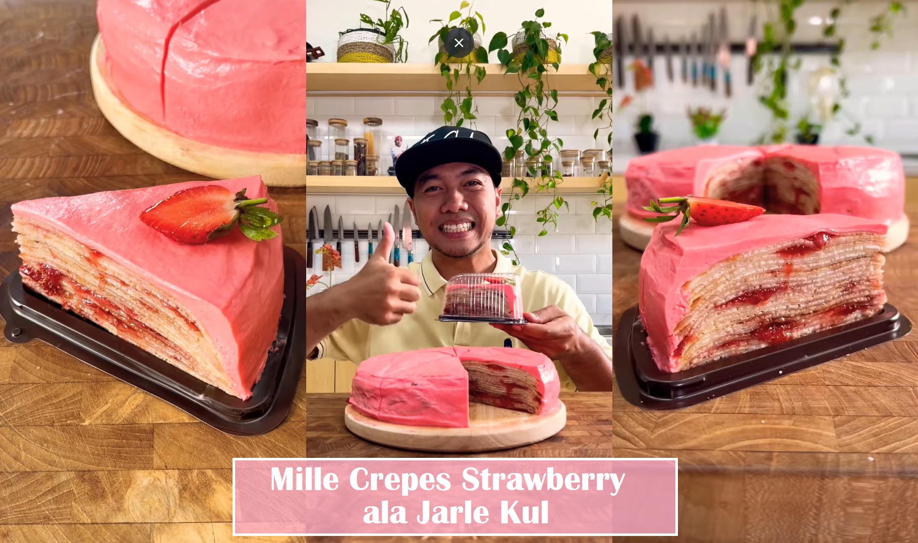 Manis dan Lembut! Catat Resep Membuat Mille Crepes Strawberry ala Jarle Kul di Sini!