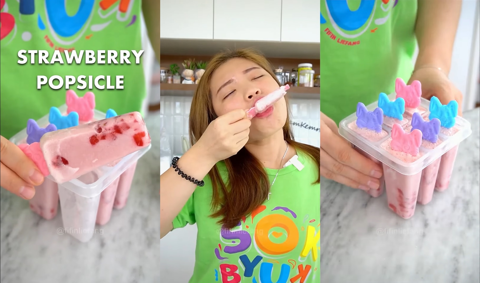 [Menu Ramadhan] Super Segar! Intip Resep Es Krim Popsicle Strawberry ala Fifin Liefang untuk Berbuka Puasa
