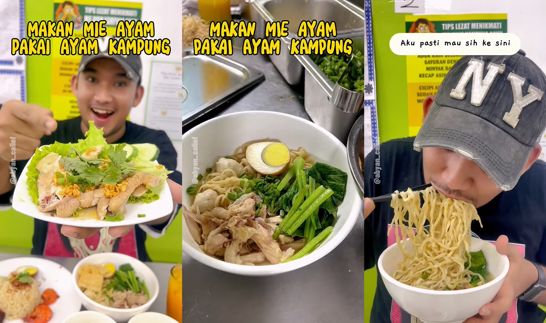 Abyan Calief Cobain Mie Ayam Kampung Pakai Ayam Kampung dengan Bumbu Rahasia? Cek Reviewnya di Sini!